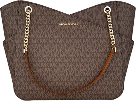 michael kors tote bag dark brown|michael kors brown leather handbag.